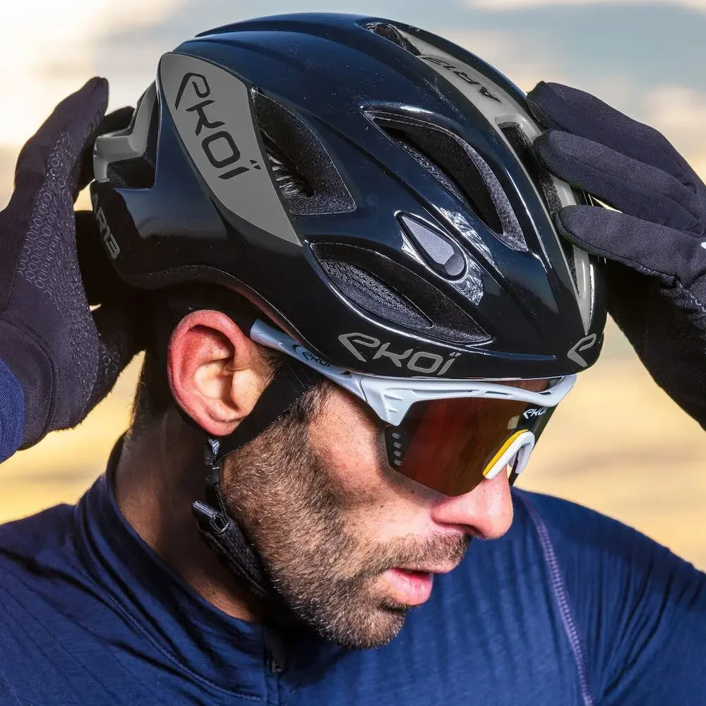 NEW EKOI‎ Persoevo4 White Revo Red Cycling Sunglasses Sport Shield Lens Unisex